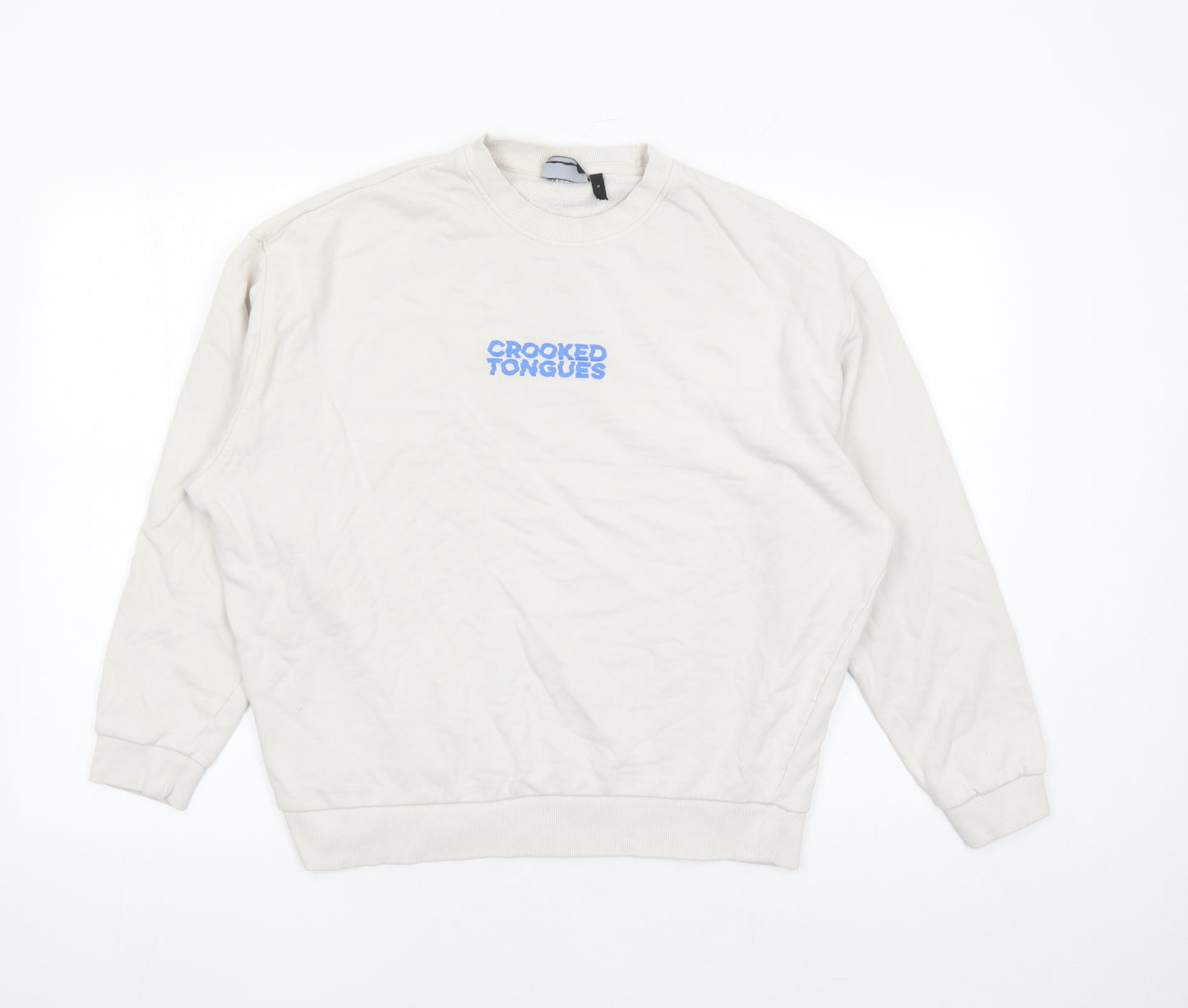 ASOS Womens Beige Cotton Pullover Sweatshirt Size S Pullover - Crooked Tongues
