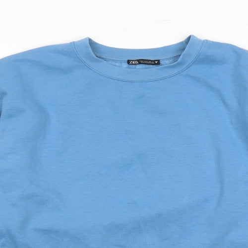 Zara Womens Blue Polyester Pullover Sweatshirt Size L Pullover