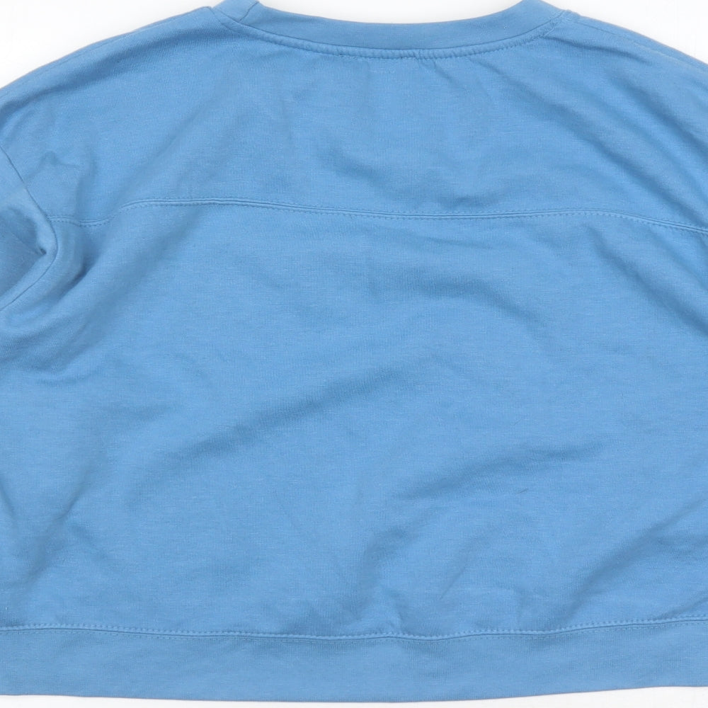 Zara Womens Blue Polyester Pullover Sweatshirt Size L Pullover