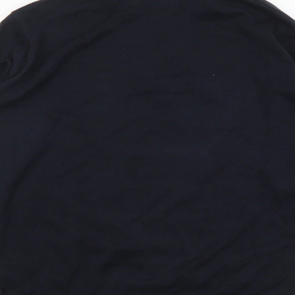 Blue Harbour Mens Blue Collared Cotton Pullover Jumper Size L Long Sleeve