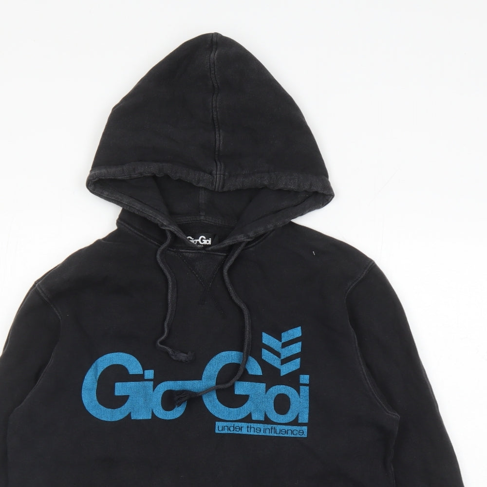 Gio-Goi Mens Black Cotton Pullover Hoodie Size S