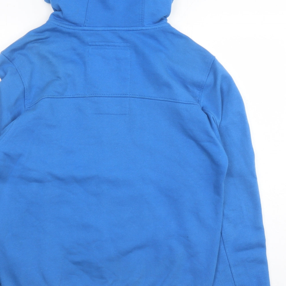 Crosshatch Mens Blue Cotton Full Zip Hoodie Size M
