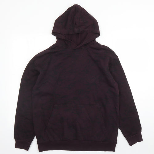 H&M Boys Red Geometric Cotton Pullover Hoodie Size 14 Years Pullover