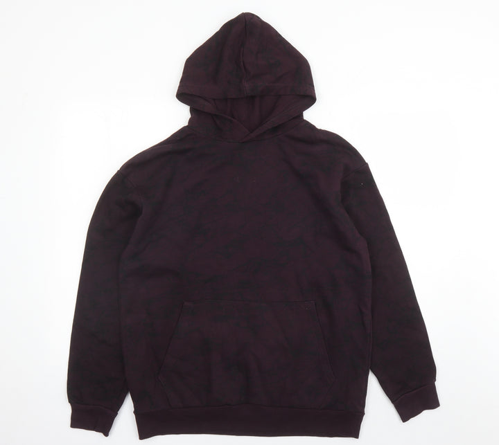 H&M Boys Red Geometric Cotton Pullover Hoodie Size 14 Years Pullover