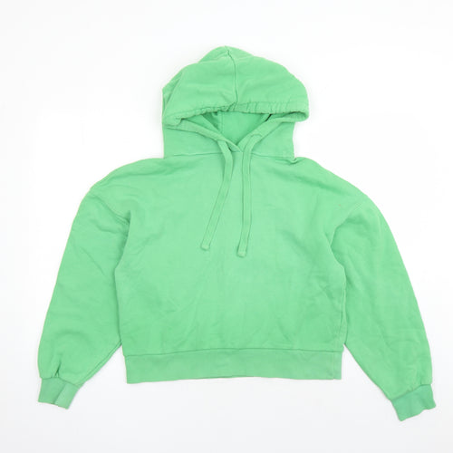 Pull&Bear Womens Green Cotton Pullover Hoodie Size S Pullover