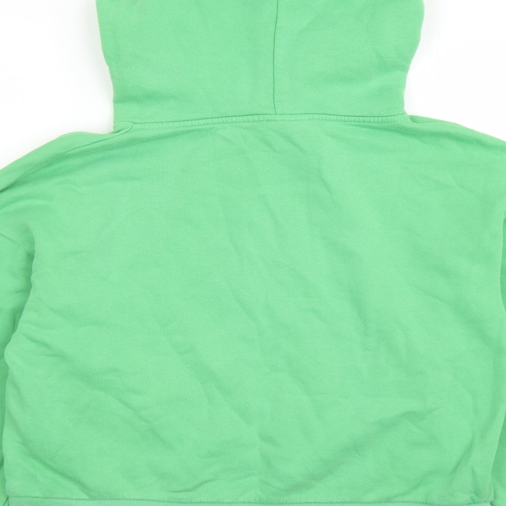 Pull&Bear Womens Green Cotton Pullover Hoodie Size S Pullover