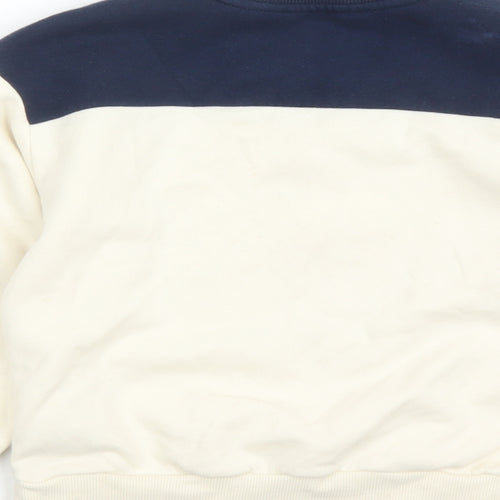 H&M Boys Ivory Colourblock Cotton Pullover Sweatshirt Size 4 Years Pullover - Size 4-6 Years Michigan 1947