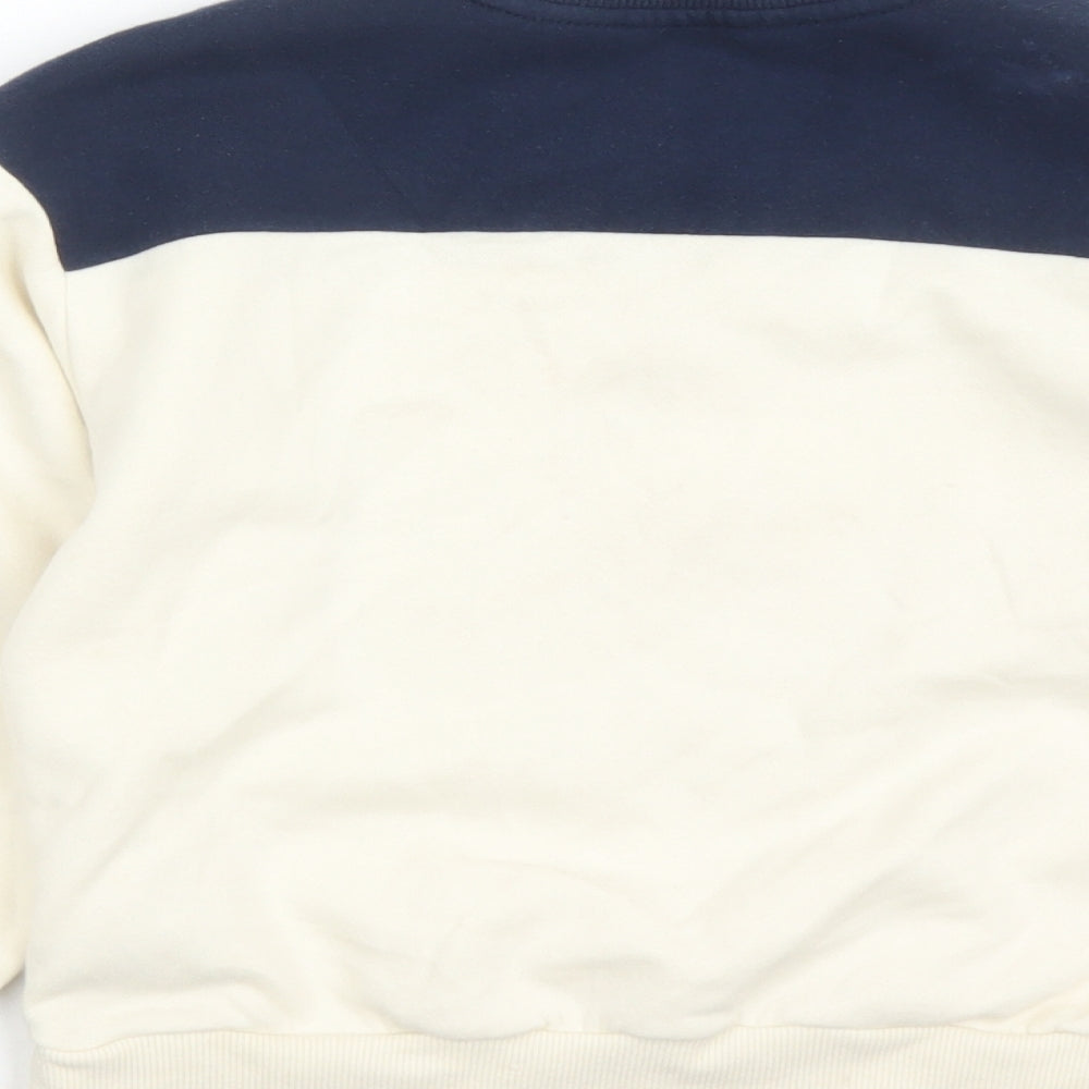 H&M Boys Ivory Colourblock Cotton Pullover Sweatshirt Size 4 Years Pullover - Size 4-6 Years Michigan 1947