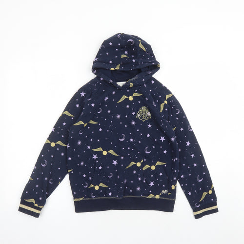 Marks and Spencer Girls Blue Geometric Cotton Pullover Hoodie Size 11-12 Years Pullover - Harry Potter