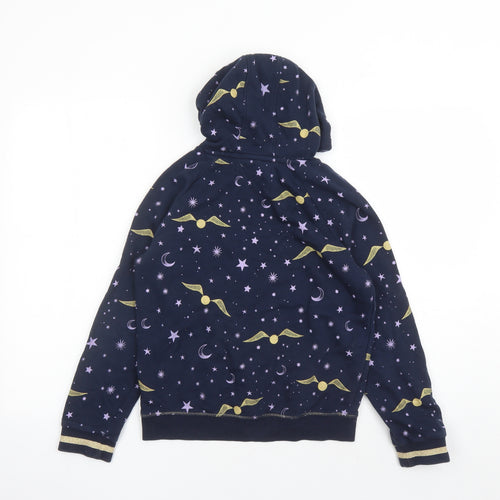 Marks and Spencer Girls Blue Geometric Cotton Pullover Hoodie Size 11-12 Years Pullover - Harry Potter
