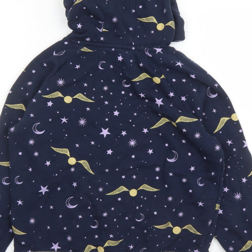 Marks and Spencer Girls Blue Geometric Cotton Pullover Hoodie Size 11-12 Years Pullover - Harry Potter