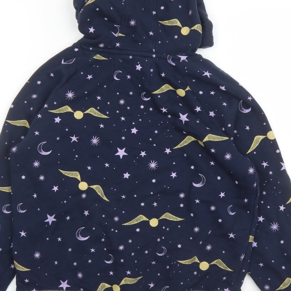 Marks and Spencer Girls Blue Geometric Cotton Pullover Hoodie Size 11-12 Years Pullover - Harry Potter
