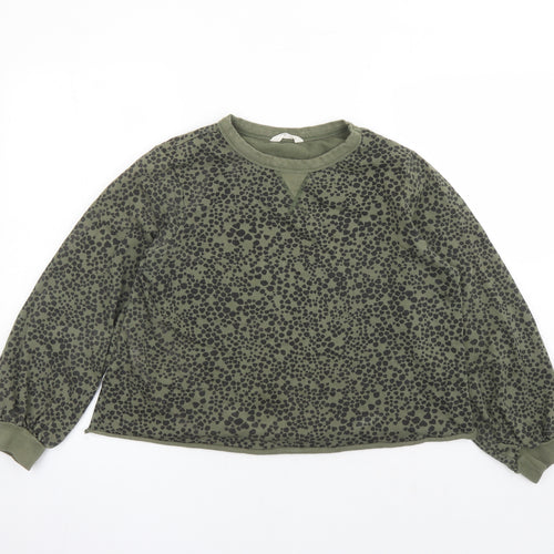 John Lewis Womens Green Polyester Pullover Sweatshirt Size S Pullover - Heart Pattern