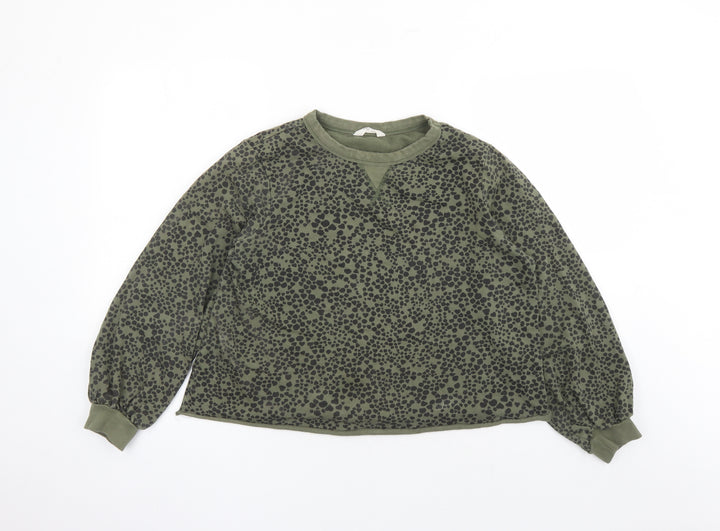 John Lewis Womens Green Polyester Pullover Sweatshirt Size S Pullover - Heart Pattern