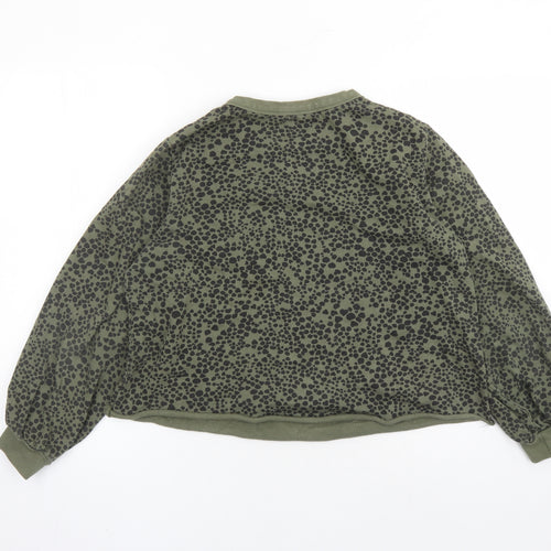 John Lewis Womens Green Polyester Pullover Sweatshirt Size S Pullover - Heart Pattern