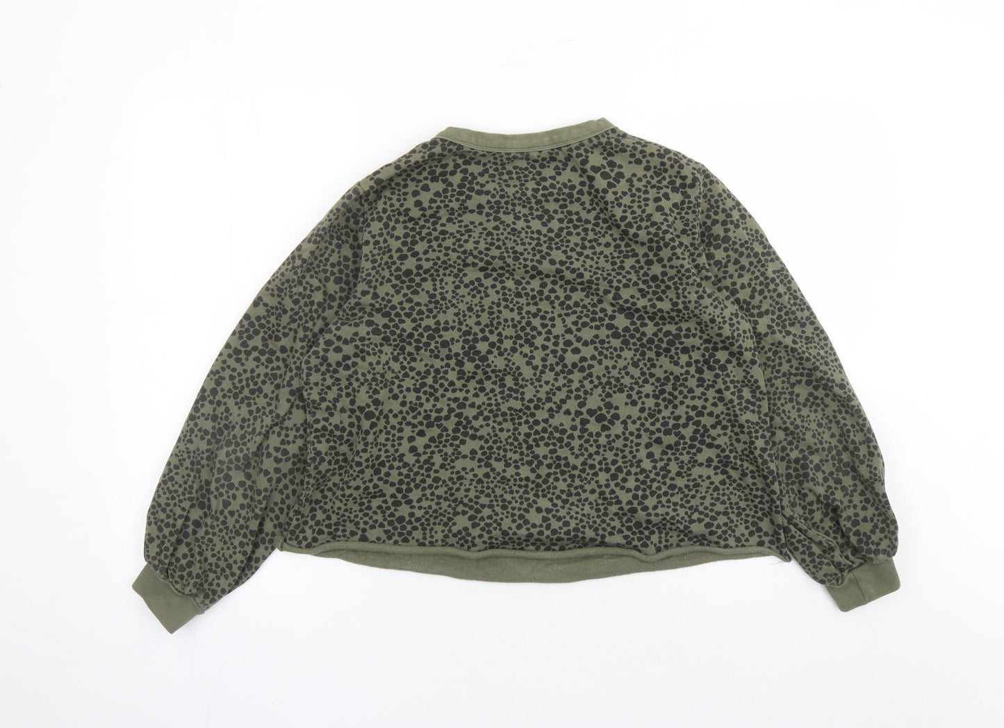 John Lewis Womens Green Polyester Pullover Sweatshirt Size S Pullover - Heart Pattern