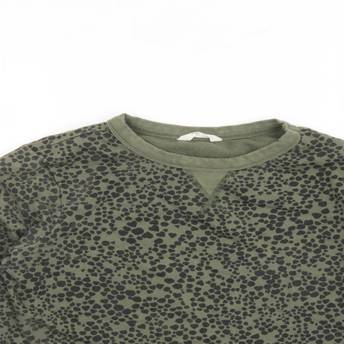 John Lewis Womens Green Polyester Pullover Sweatshirt Size S Pullover - Heart Pattern