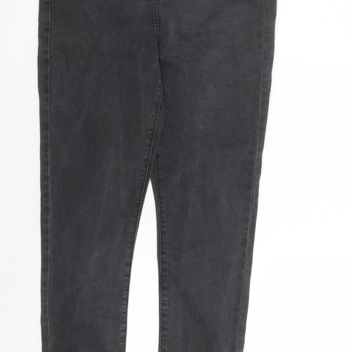 Denim & Co. Womens Black Cotton Straight Jeans Size 10 L29 in Regular Zip - raw