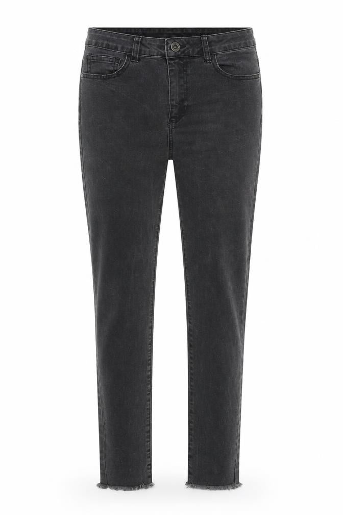 Denim & Co. Womens Black Cotton Straight Jeans Size 10 L29 in Regular Zip - raw