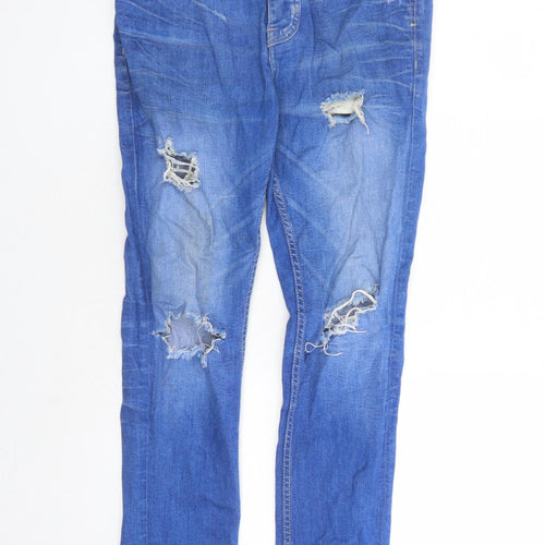 Denim & Co. Mens Blue Cotton Straight Jeans Size 30 in L30 in Regular Button - Pockets