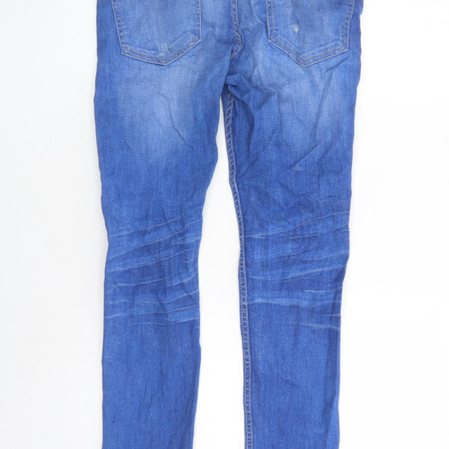 Denim & Co. Mens Blue Cotton Straight Jeans Size 30 in L30 in Regular Button - Pockets