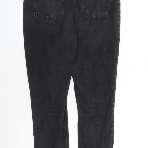Denim & Co. Womens Black Cotton Straight Jeans Size 14 L29 in Regular Zip
