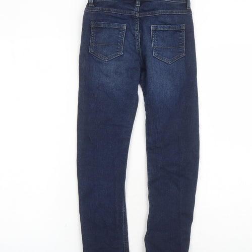 George Boys Blue Cotton Straight Jeans Size 7-8 Years L22 in Regular Zip - Pockets