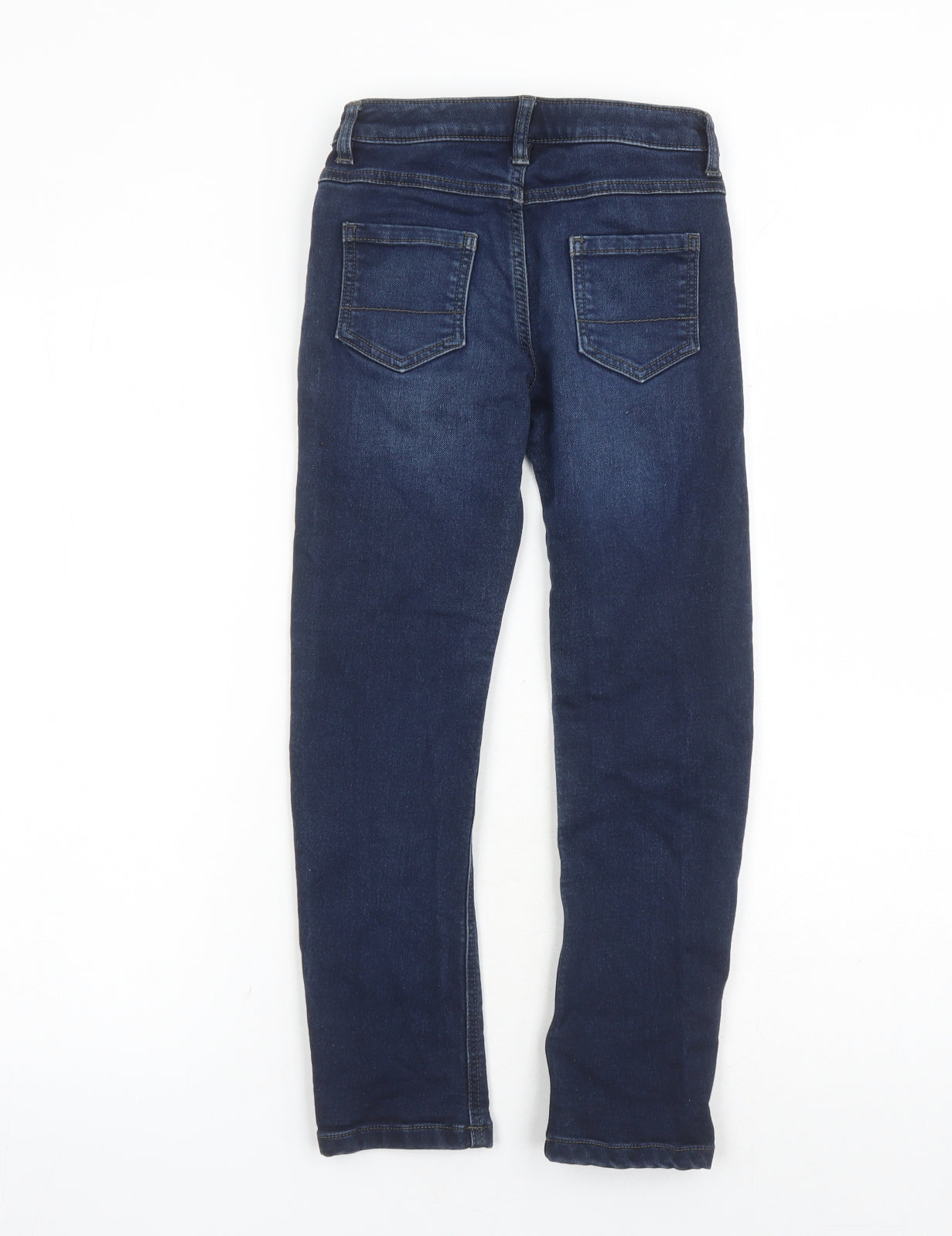 George Boys Blue Cotton Straight Jeans Size 7-8 Years L22 in Regular Zip - Pockets