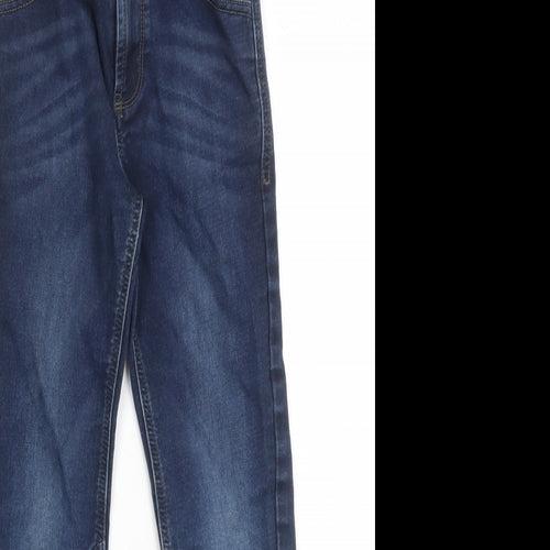 George Boys Blue Cotton Straight Jeans Size 7-8 Years L22 in Regular Zip - Pockets