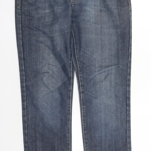 Denim & Co. Mens Blue Cotton Straight Jeans Size 32 in L30 in Regular Button - Pockets