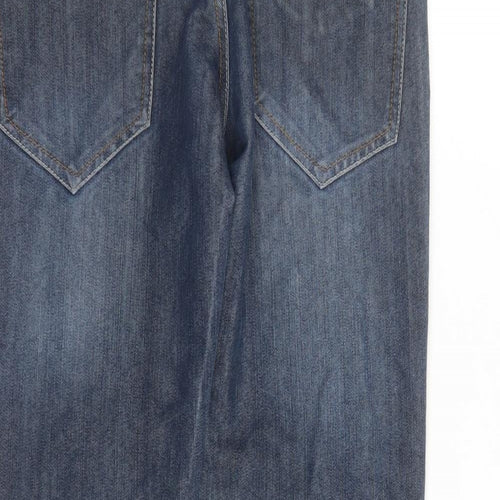 Denim & Co. Mens Blue Cotton Straight Jeans Size 32 in L30 in Regular Button - Pockets