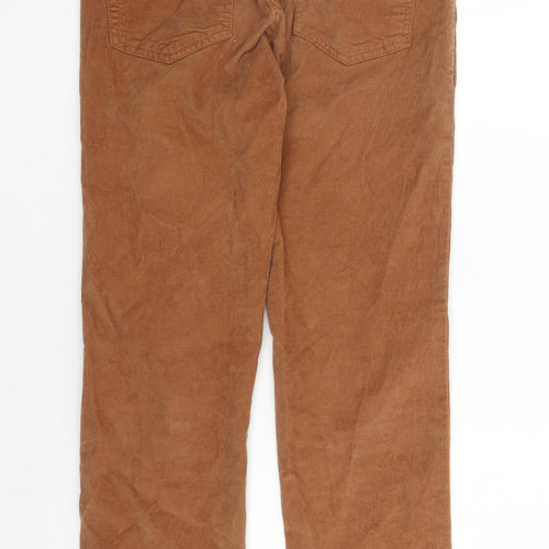 Goodthreads Mens Brown Cotton Trousers Size 28 in L29 in Regular Zip