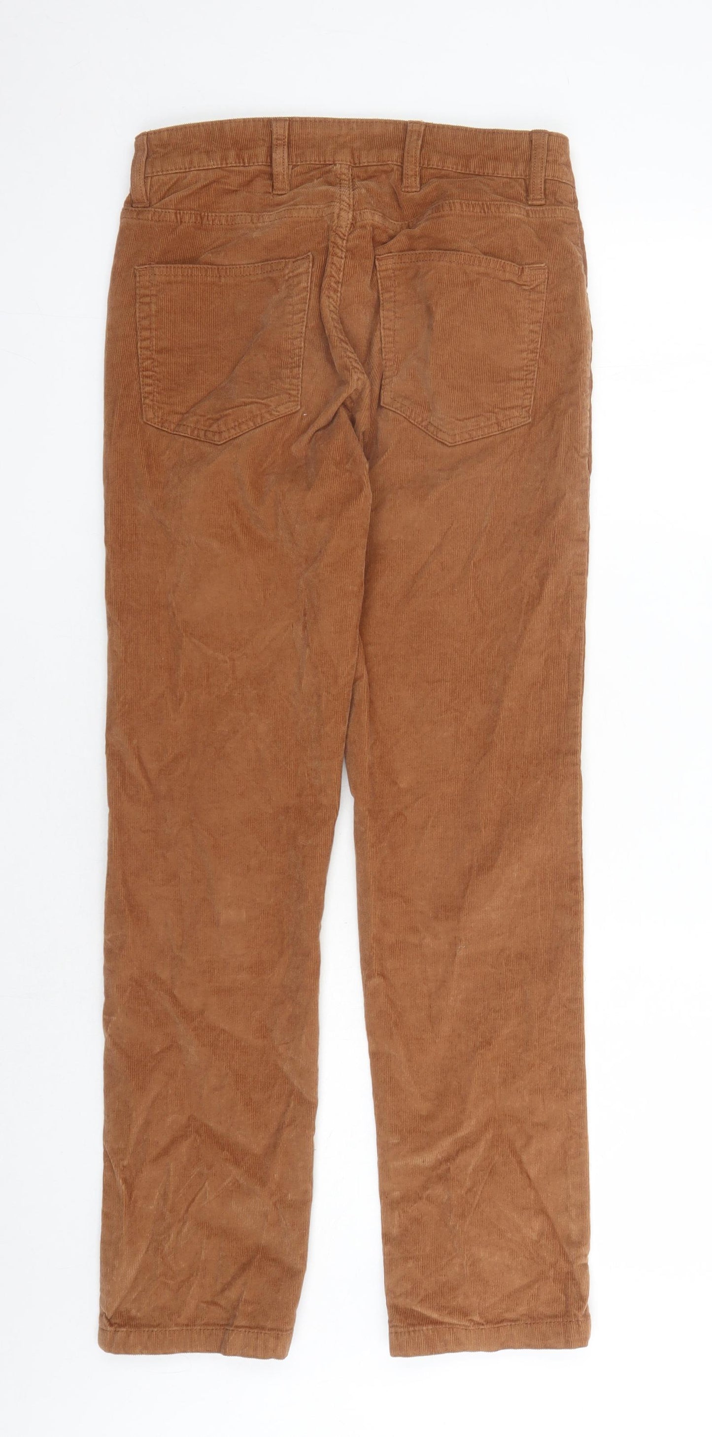 Goodthreads Mens Brown Cotton Trousers Size 28 in L29 in Regular Zip