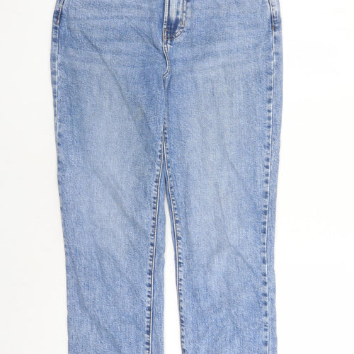 Denim & Co. Womens Blue Cotton Straight Jeans Size 6 L29 in Regular Zip - raw