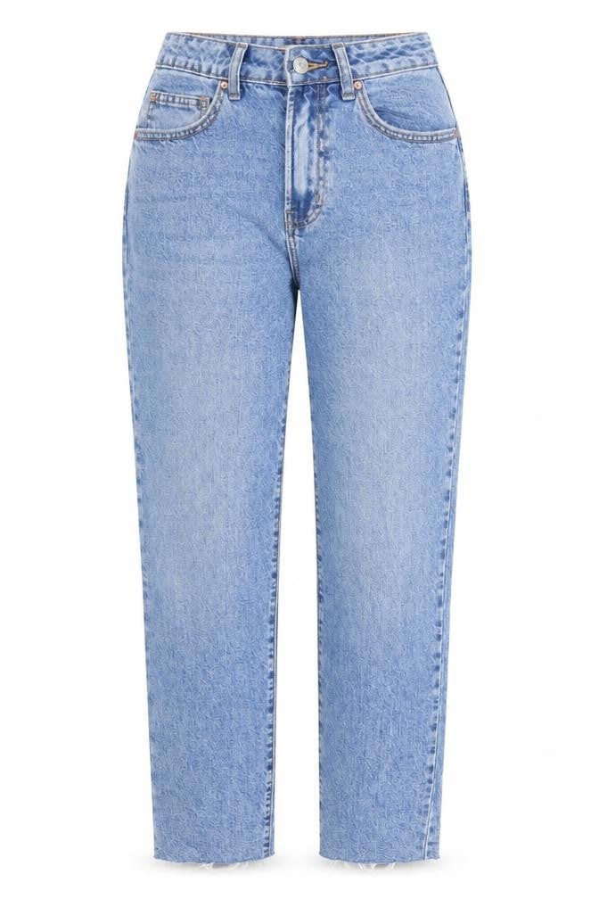 Denim & Co. Womens Blue Cotton Straight Jeans Size 6 L29 in Regular Zip - raw