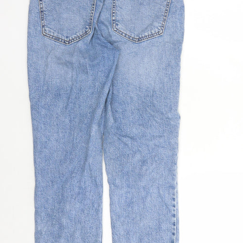 Denim & Co. Womens Blue Cotton Straight Jeans Size 6 L29 in Regular Zip - raw
