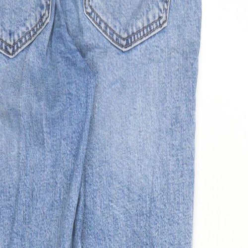 Denim & Co. Womens Blue Cotton Straight Jeans Size 6 L29 in Regular Zip - raw