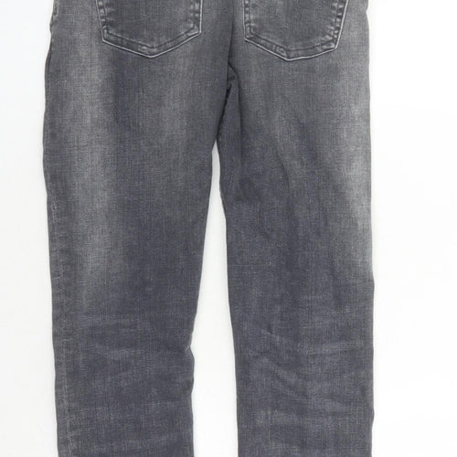 Denim & Co. Mens Grey Cotton Straight Jeans Size 28 in L30 in Regular Zip - Pockets