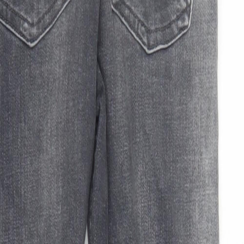 Denim & Co. Mens Grey Cotton Straight Jeans Size 28 in L30 in Regular Zip - Pockets