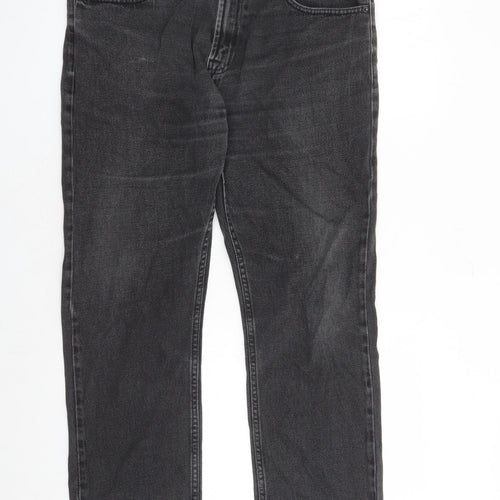 Denim & Co. Mens Black Cotton Straight Jeans Size 34 in L29 in Regular Zip - Pockets