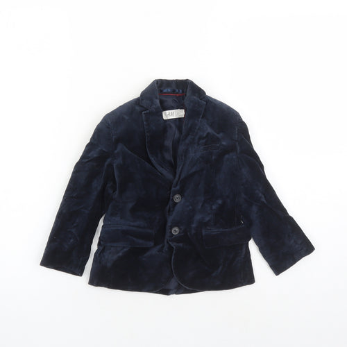 H&M Boys Blue Jacket Size 3-4 Years Button