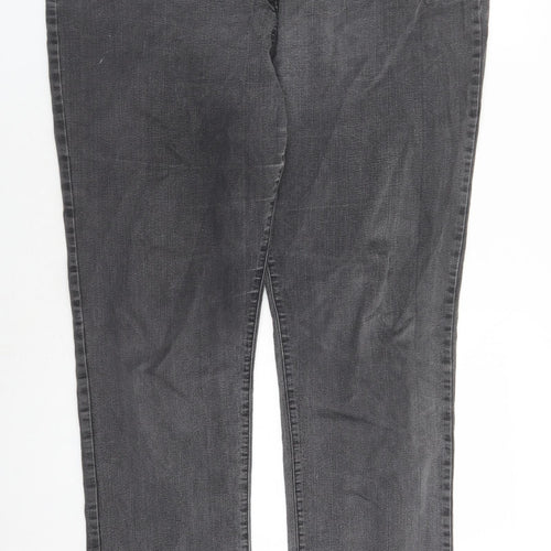 George Womens Grey Cotton Straight Jeans Size 20 L28 in Regular Zip - Pockets