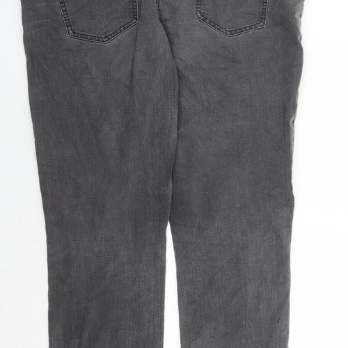 George Womens Grey Cotton Straight Jeans Size 20 L28 in Regular Zip - Pockets