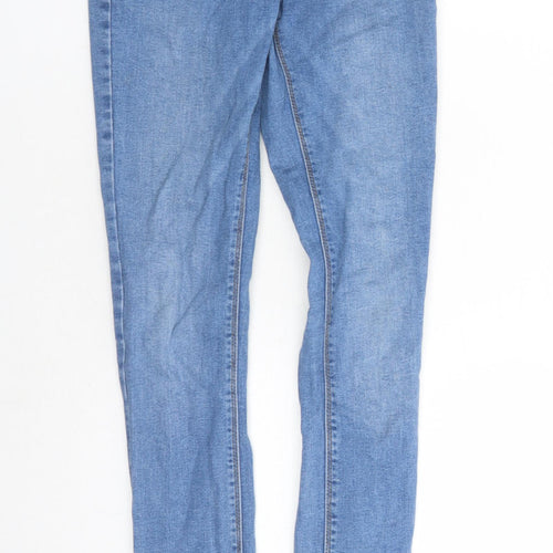 Denim & Co. Womens Blue Cotton Skinny Jeans Size 8 L29 in Regular Zip - Pockets