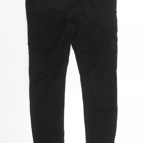 Denim & Co. Womens Black Cotton Straight Jeans Size 12 L29 in Regular Zip - Pockets
