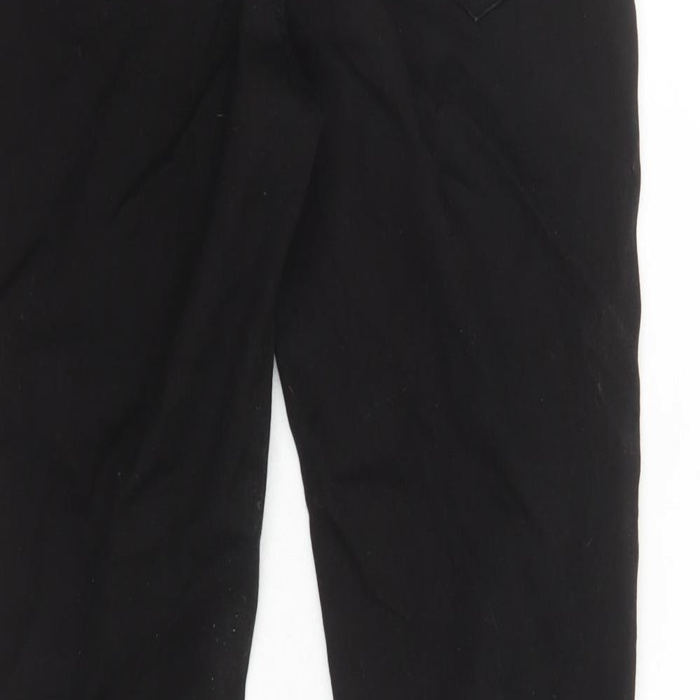 Denim & Co. Womens Black Cotton Straight Jeans Size 12 L29 in Regular Zip - Pockets