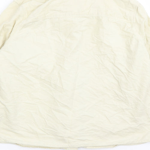 TU Womens Ivory Cotton Basic Button-Up Size 12 Round Neck