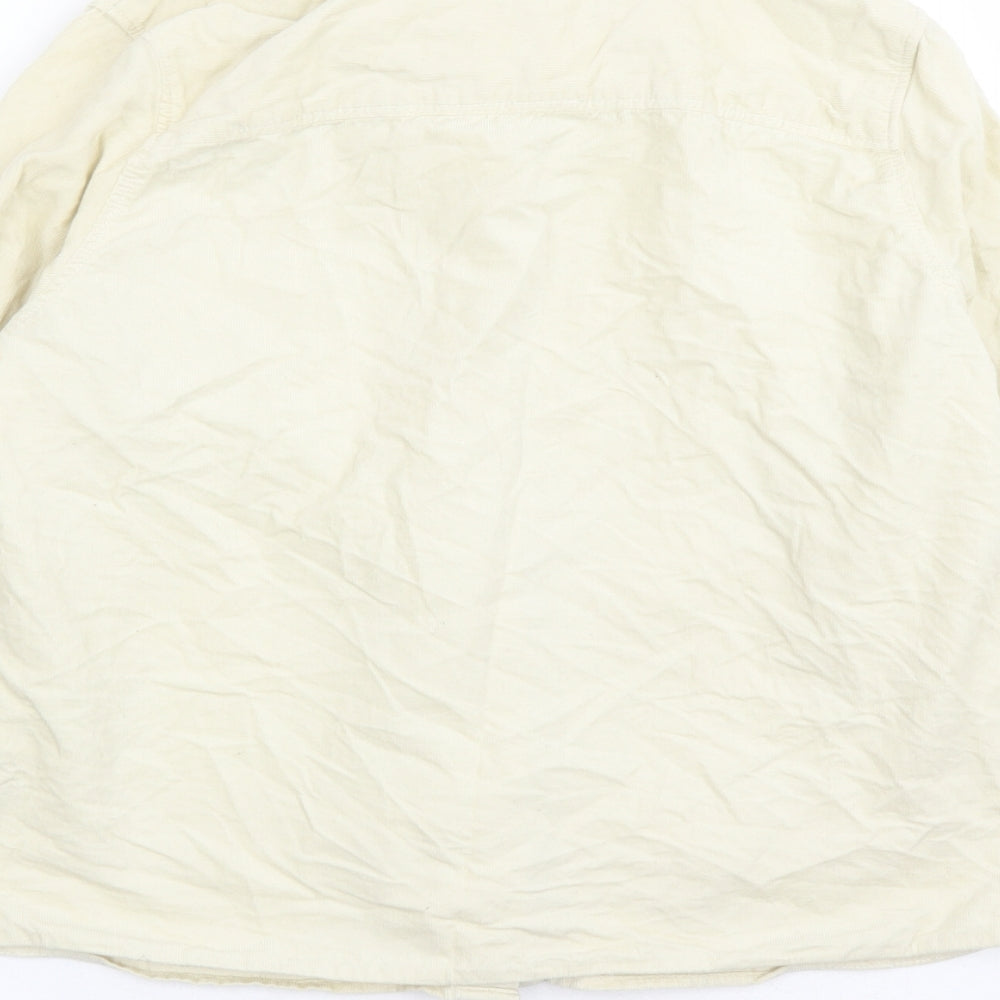 TU Womens Ivory Cotton Basic Button-Up Size 12 Round Neck