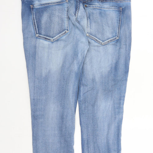 H&M Womens Blue Cotton Straight Jeans Size 16 L29 in Regular