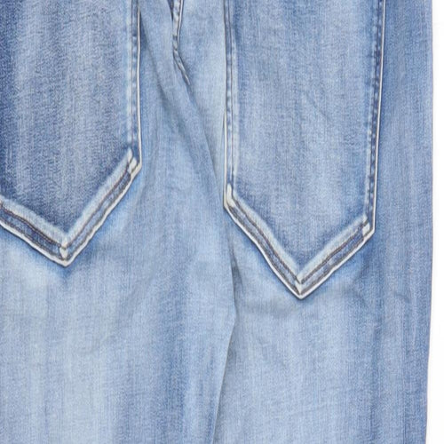 H&M Womens Blue Cotton Straight Jeans Size 16 L29 in Regular